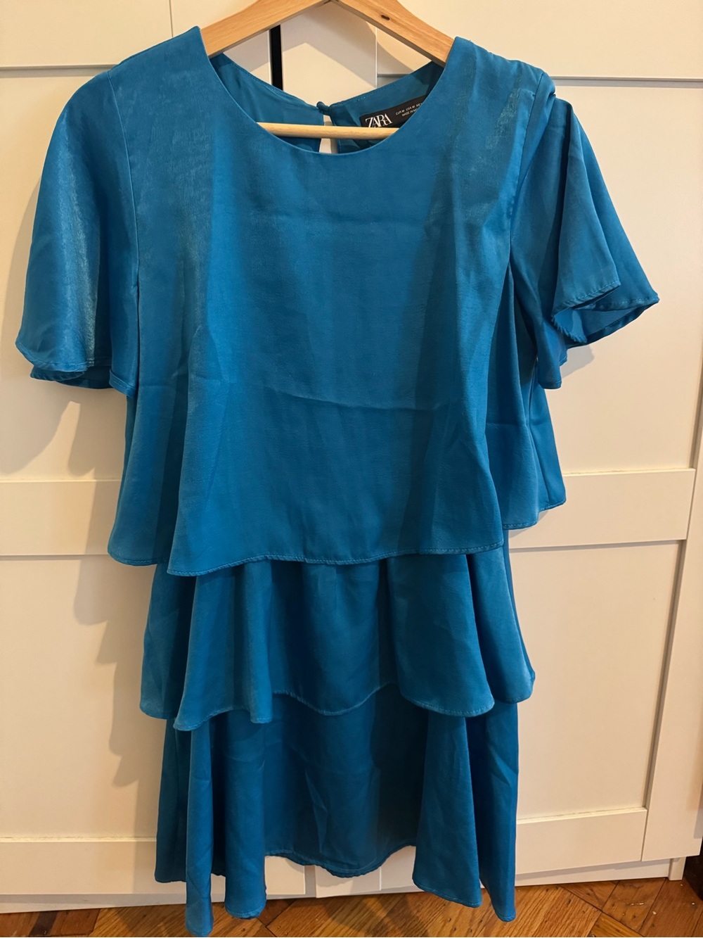 Zara Blue Layered Midi Dress